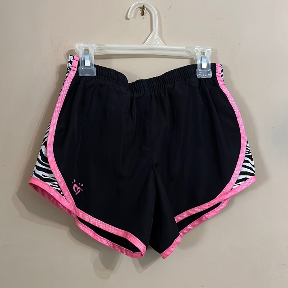 Justice athletic zebra print shorts